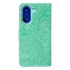 For Redmi A5 4G 173.3mm Lace Flower Embossing Flip Leather Phone Case(Green) - 3