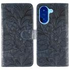 For Redmi A5 4G 173.3mm Lace Flower Embossing Flip Leather Phone Case(Dark Blue) - 1