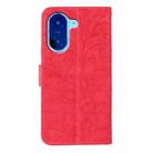 For Redmi A5 4G 173.3mm Lace Flower Embossing Flip Leather Phone Case(Red) - 3