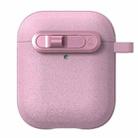 For AirPods 1 & 2 Starry Texture Lock Buckle Shockproof Earphones Case(Pink) - 1