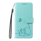 For Xiaomi Poco M6 Pro 4G Global Adorable Cat Embossed Pattern Flip Leather Phone Case(Green) - 2
