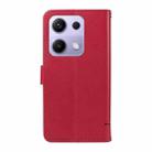 For Xiaomi Poco M6 Pro 4G Global Adorable Cat Embossed Pattern Flip Leather Phone Case(Red) - 3