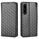 For Sony Xperia 1 IV Cubic Grid Texture Flip Leather Phone Case(Black) - 2