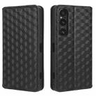 For Sony Xperia 1 V Cubic Grid Texture Flip Leather Phone Case(Black) - 2