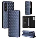 For Sony Xperia 1 VI Cubic Grid Texture Flip Leather Phone Case(Blue) - 1