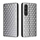 For Sony Xperia 1 VI Cubic Grid Texture Flip Leather Phone Case(Silver) - 2
