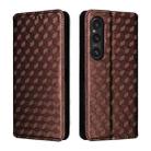For Sony Xperia 1 VI Cubic Grid Texture Flip Leather Phone Case(Brown) - 2