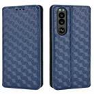 For Sony Xperia 5 III Cubic Grid Texture Flip Leather Phone Case(Blue) - 2