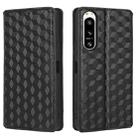 For Sony Xperia 5 IV Cubic Grid Texture Flip Leather Phone Case(Black) - 2
