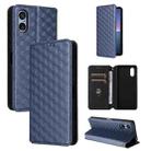 For Sony Xperia 5 V Cubic Grid Texture Flip Leather Phone Case(Blue) - 1