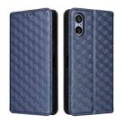 For Sony Xperia 5 V Cubic Grid Texture Flip Leather Phone Case(Blue) - 2