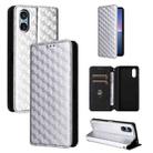 For Sony Xperia 5 V Cubic Grid Texture Flip Leather Phone Case(Silver) - 1
