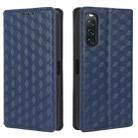 For Sony Xperia 10 V Cubic Grid Texture Flip Leather Phone Case(Blue) - 2