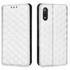 For Sony Xperia Ace II Cubic Grid Texture Flip Leather Phone Case(Silver) - 2