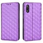 For Sony Xperia Ace II Cubic Grid Texture Flip Leather Phone Case(Purple) - 2