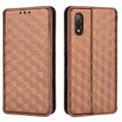 For Sony Xperia Ace II Cubic Grid Texture Flip Leather Phone Case(Brown) - 2