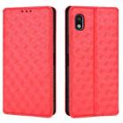 For Sony Xperia Ace III Cubic Grid Texture Flip Leather Phone Case(Red) - 2