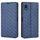 For Sony Xperia Ace III Cubic Grid Texture Flip Leather Phone Case(Blue) - 2