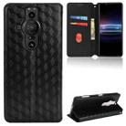 For Sony Xperia Pro-I Cubic Grid Texture Flip Leather Phone Case(Black) - 1