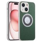 For iPhone 15 Glitter Lens MagSafe Magnetic Phone Case(Green) - 1