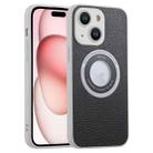 For iPhone 15 Glitter Lens MagSafe Magnetic Phone Case(Black) - 1