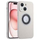 For iPhone 15 Glitter Lens MagSafe Magnetic Phone Case(White) - 1