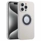 For iPhone 15 Pro Glitter Lens MagSafe Magnetic Phone Case(White) - 1