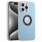 For iPhone 15 Pro Max Glitter Lens MagSafe Magnetic Phone Case(Light Blue) - 1
