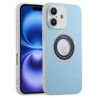 For iPhone 16 Glitter Lens MagSafe Magnetic Phone Case(Light Blue) - 1