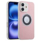 For iPhone 16 Plus Glitter Lens MagSafe Magnetic Phone Case(Pink) - 1