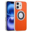 For iPhone 16 Plus Glitter Lens MagSafe Magnetic Phone Case(Orange) - 1