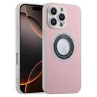 For iPhone 16 Pro Max Glitter Lens MagSafe Magnetic Phone Case(Pink) - 1