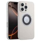 For iPhone 16 Pro Max Glitter Lens MagSafe Magnetic Phone Case(White) - 1