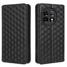 For OnePlus 11R / OnePlus Ace 2 Cubic Grid Texture Flip Leather Phone Case(Black) - 2