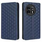 For OnePlus 11R / OnePlus Ace 2 Cubic Grid Texture Flip Leather Phone Case(Blue) - 2