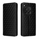 For OnePlus 12R / Ace 3 Cubic Grid Texture Flip Leather Phone Case(Black) - 2