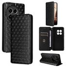 For OnePlus 13 Cubic Grid Texture Flip Leather Phone Case(Black) - 1