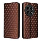 For OnePlus 13 Cubic Grid Texture Flip Leather Phone Case(Brown) - 2