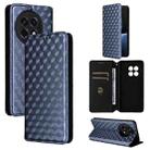 For OnePlus 13R / Ace 5 / Ace 5 Pro Cubic Grid Texture Flip Leather Phone Case(Blue) - 1