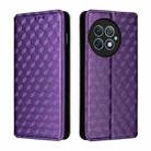 For OnePlus Ace 2 Pro Cubic Grid Texture Flip Leather Phone Case(Purple) - 2