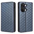 For OnePlus Ace 2V / Nord 3 Cubic Grid Texture Flip Leather Phone Case(Blue) - 2