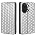 For OnePlus Ace 2V / Nord 3 Cubic Grid Texture Flip Leather Phone Case(Silver) - 2