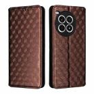 For OnePlus Ace 3 Pro Cubic Grid Texture Flip Leather Phone Case(Brown) - 2
