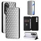 For OnePlus Ace 3V Cubic Grid Texture Flip Leather Phone Case(Silver) - 1