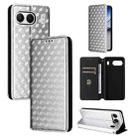 For OnePlus Nord 4 Cubic Grid Texture Flip Leather Phone Case(Silver) - 1