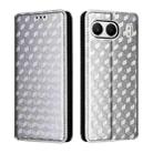 For OnePlus Nord 4 Cubic Grid Texture Flip Leather Phone Case(Silver) - 2