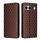 For OnePlus Nord 4 Cubic Grid Texture Flip Leather Phone Case(Brown) - 2