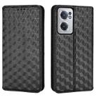 For OnePlus Nord CE 2 5G Cubic Grid Texture Flip Leather Phone Case(Black) - 2