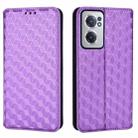 For OnePlus Nord CE 2 5G Cubic Grid Texture Flip Leather Phone Case(Purple) - 2