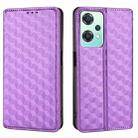 For OnePlus Nord CE 2 Lite 5G Cubic Grid Texture Flip Leather Phone Case(Purple) - 2